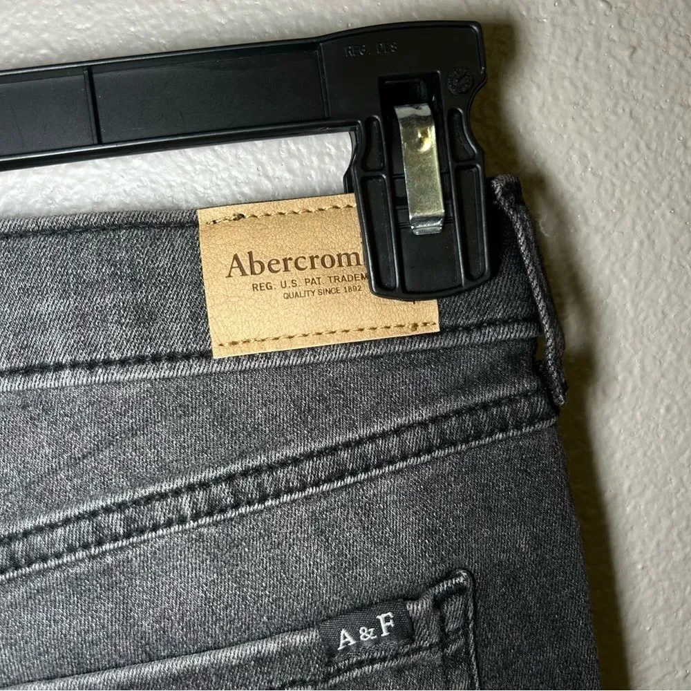 NEW Abercrombie Kids Black High Rise Split Hem Flare Jeans Girl’s Size 11 / 12